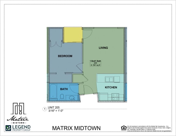 Floor Plan  Matrix Midtown Unit 205