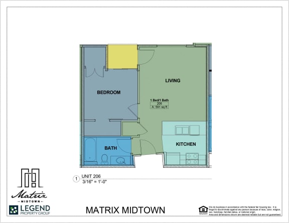 Floor Plan  Matrix Midtown Unit 206