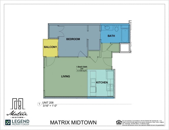 Floor Plan  Matrix Midtown Unit 208