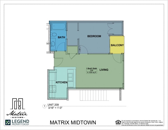 Floor Plan  Matrix Midtown Unit 209