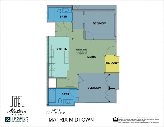 Floor Plan  Matrix Midtown Unit 211