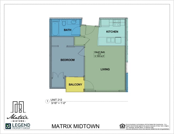 Floor Plan  Matrix Midtown Unit 212
