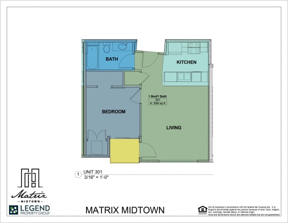 Floor Plan  Matrix Midtown Unit 301