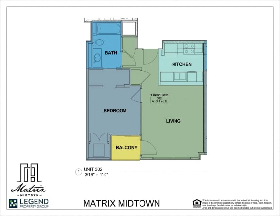 Floor Plan  Matrix Midtown Unit 302