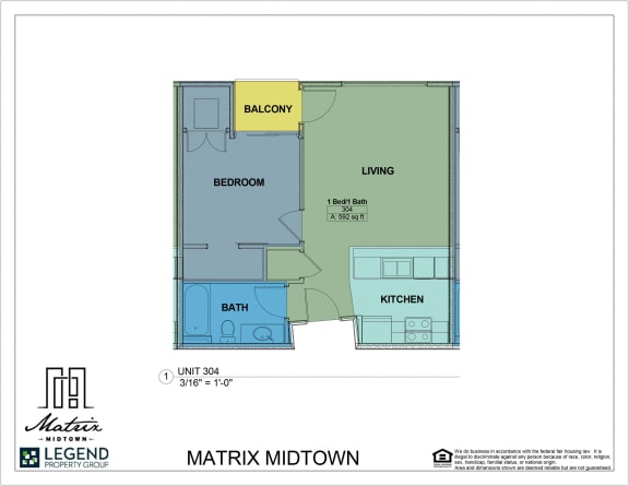 Floor Plan  Matrix Midtown Unit 304