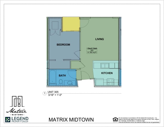 Floor Plan  Matrix Midtown Unit 305