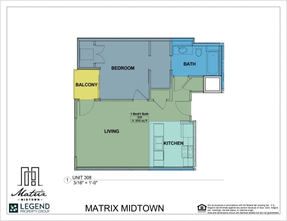 Floor Plan  Matrix Midtown Unit 308