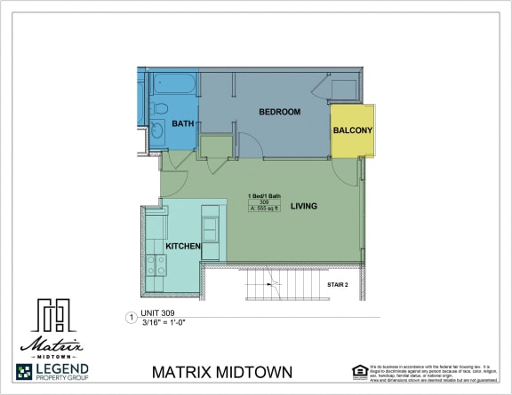 Floor Plan  Matrix Midtown Unit 309