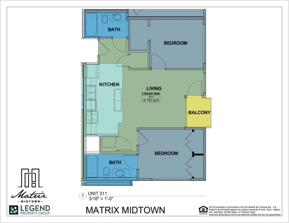Floor Plan  Matrix Midtown Unit 311