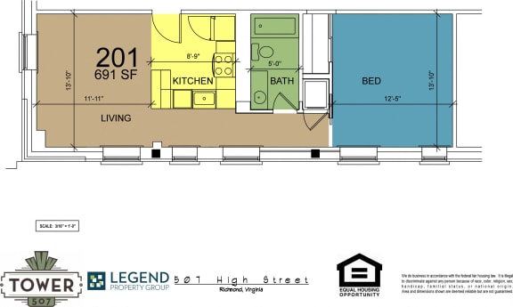 Floor Plan  Tower 507 - Unit 201