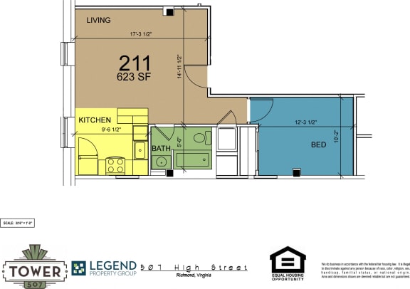 Floor Plan  Tower 507 - Unit 211