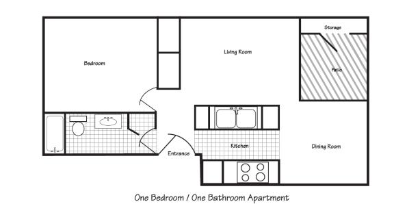 Floor Plan  Sage Creek Apartments_Kennewick WA_Floor Plan_One Bedroom One Bathroom