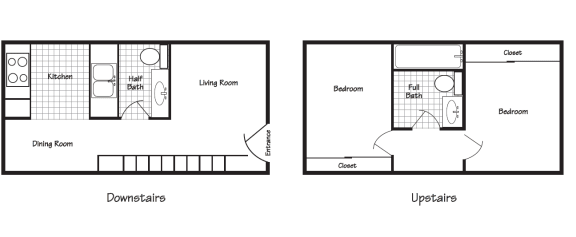 Floor Plan  Sage Creek Apartments_Kennewick WA_Floor Plan_Two Bedroom One and a halfBathroom