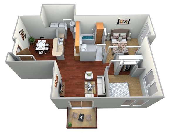 Floor Plan  2 Bed 1 bath Floor Plan at Latitude 46, North Dakota