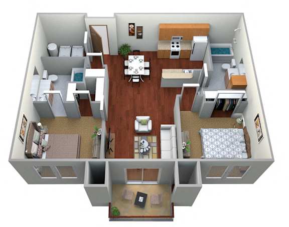 Floor Plan  2 Bed 2 bath Floor Plan at Latitude 46, North Dakota, 58078