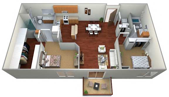 Floor Plan  2 Bedroom 2 bath Floor Plan at Latitude 46, West Fargo, ND, 58078