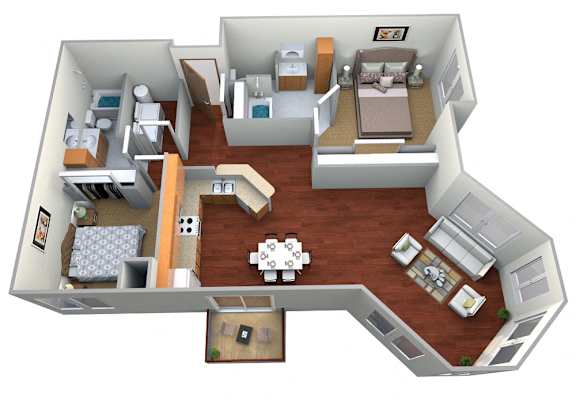 Floor Plan  2 Bedroom 2 bathroom Floor Plan at Latitude 46, West Fargo, ND