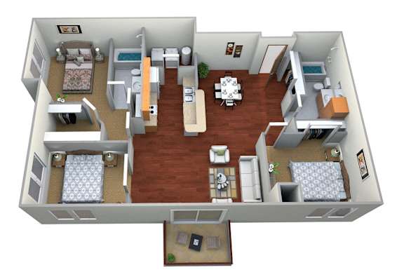 Floor Plan  3 Bed 2 bath Floor Plan at Latitude 46, West Fargo, 58078