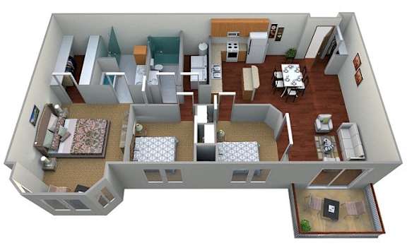 Floor Plan  3 Bedroom Floor Plan at Latitude 46, North Dakota, 58078