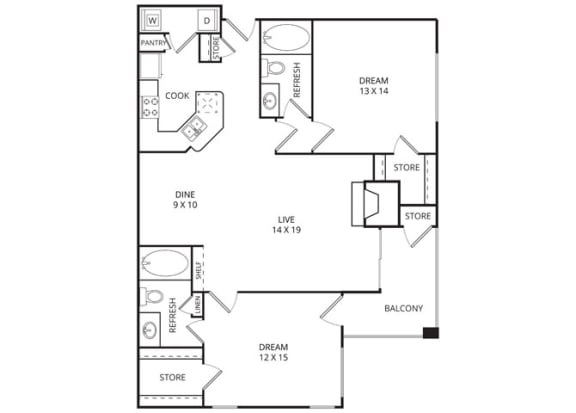 Floor Plan  at Edgewood Village, Lewisville, TX, 75067