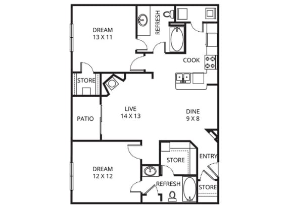 Floor Plan  The Delacroix Floor Plan at Prestonwood Hills, Plano, TX