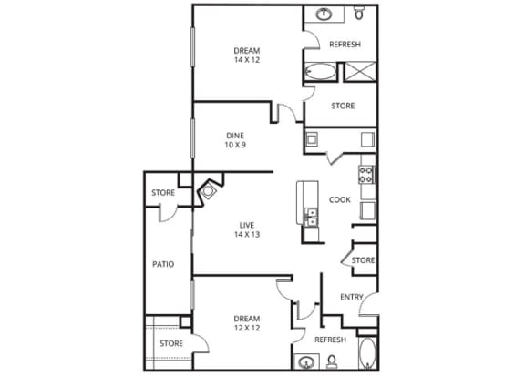 Floor Plan  The Michelangelo Floor Plan at Prestonwood Hills, Plano, 75093