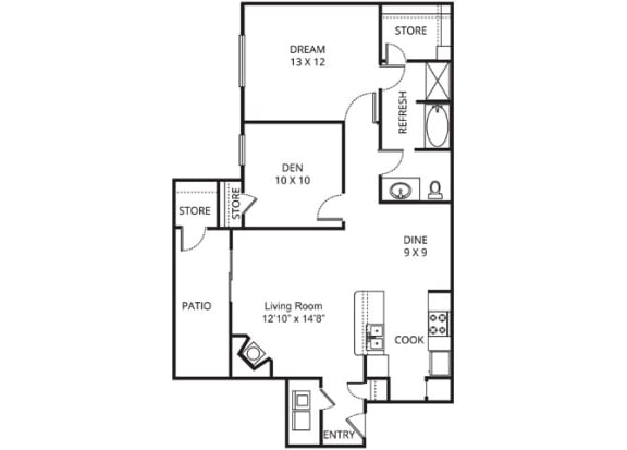 Floor Plan  The Raphael Floor Plan at Prestonwood Hills, Plano, TX, 75093