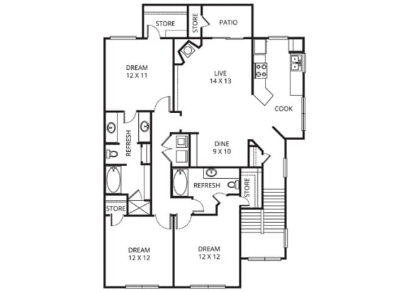 Floor Plan  The Veronese Floor Plan at Prestonwood Hills, Plano, Texas