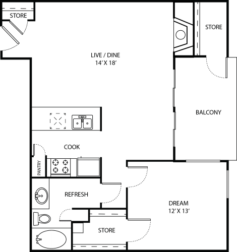 Floor Plan  Chalet Floor Plan at Walnut Hill, San Antonio, 78229