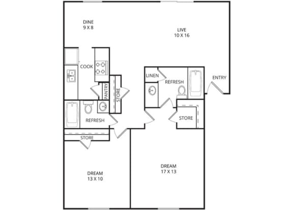 Floor Plan  Pecan Floor Plan at Wildwood, Texas, 76504