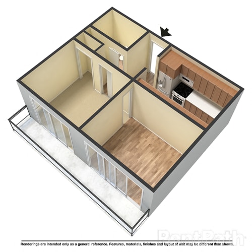 Floor Plan  1 Bed 1 Bath