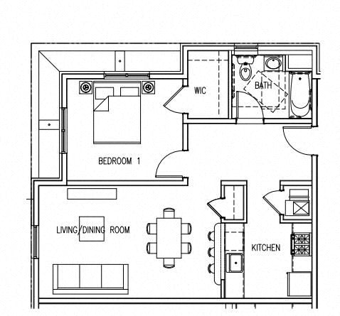 Floor Plan  3 Bed - 1 Bath