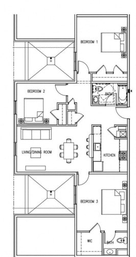 Floor Plan  3 Bed - 2 Bath