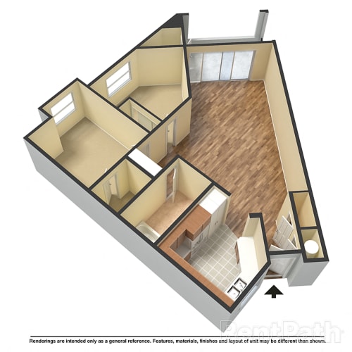 Floor Plan  2 Bed 1 Bath