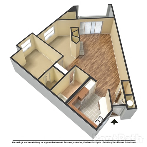 Floor Plan  1 Bed 1 Bath/Den