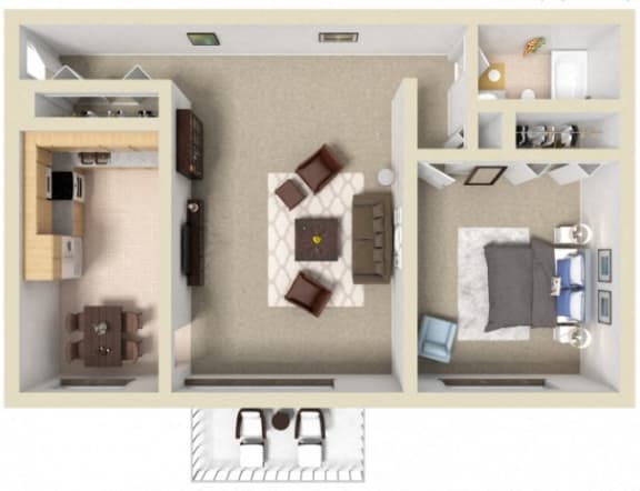 Floor Plan  One Bedroom
