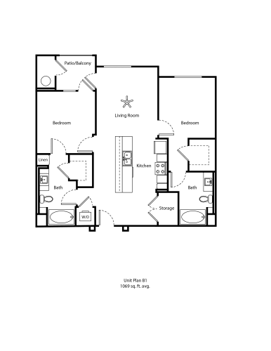Floor Plan  One11_Corona CA_Floor Plan B1_Two Bedroom Two Bathroom