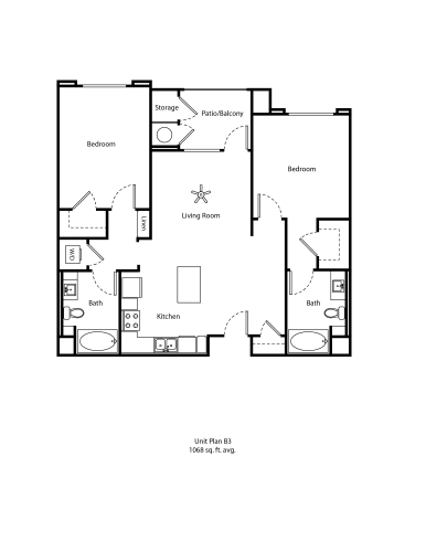 Floor Plan  One11_Corona CA_Floor Plan B3_Two Bedroom Two Bathroom
