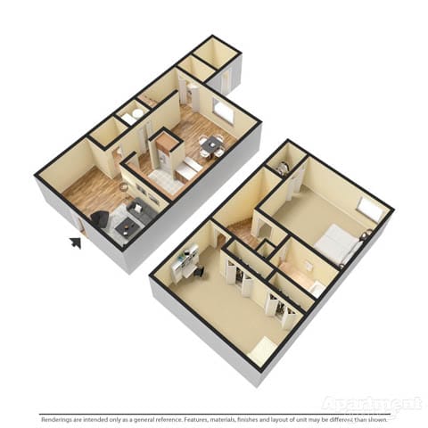 Floor Plan  2 Bedroom Townhome