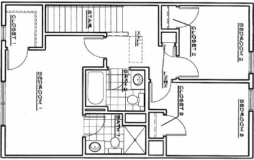 Floor Plan  3 bedroom townhome w/garage