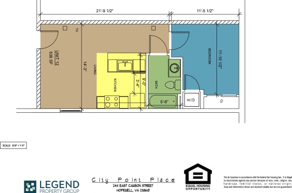 Floor Plan  Floorplan City Point Place Unit 12