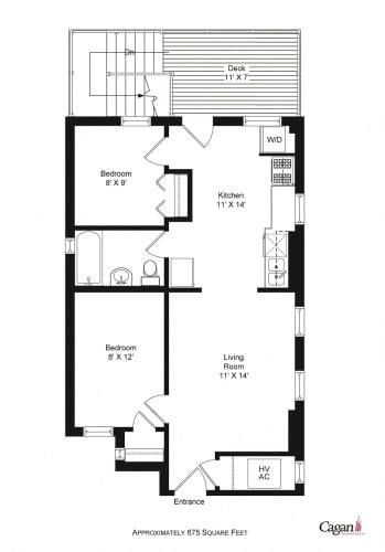Floor Plan  1653 Halsted 2 Bed Floor Plan