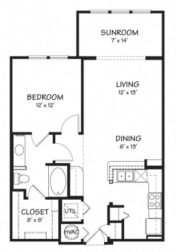 Floor Plan  One A with Sunroom Floor Plan| The Reserve on Cave Creek