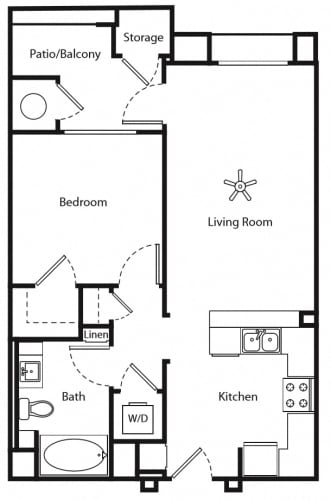 Floor Plan  Corona, CA Metro at Main Apartments 1 bedroom 1 bath