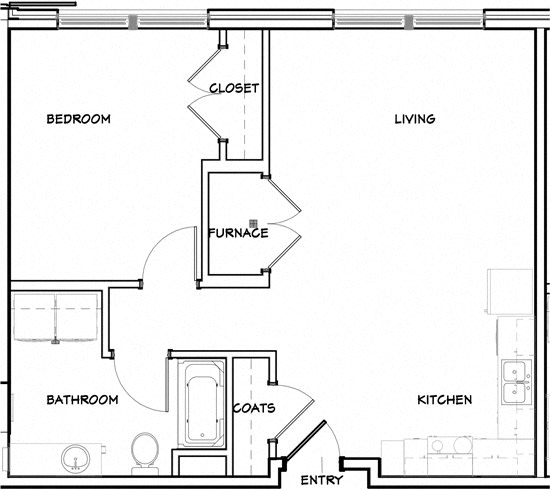 Floor Plan  One Bedroom