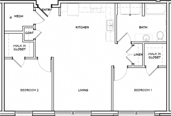 Floor Plan  Two Bedroom