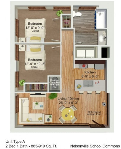 Floor Plan  2 Bedroom