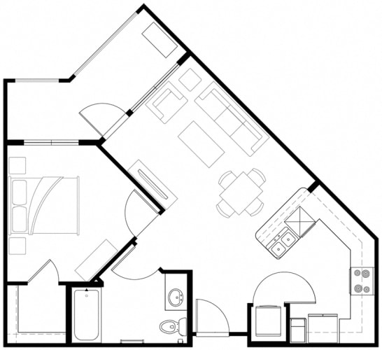 Floor Plan  1x1 Floor Plan at VINTAGE AT THE CROSSING, Reno, NV