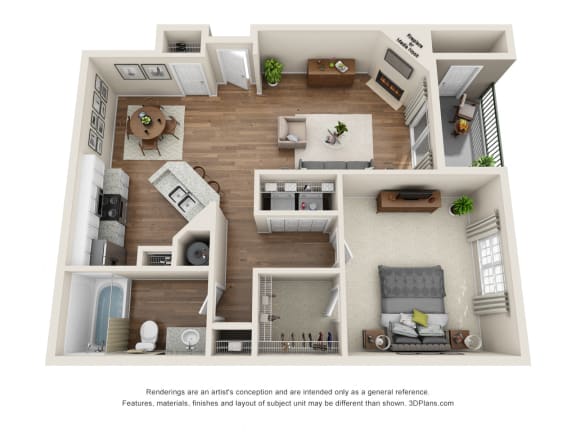 Floor Plan  The Suffolk - 1 Bed/1 Bath near Whittington