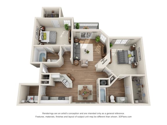 Floor Plan  The Buckingham - 2 Bed/2 Bath